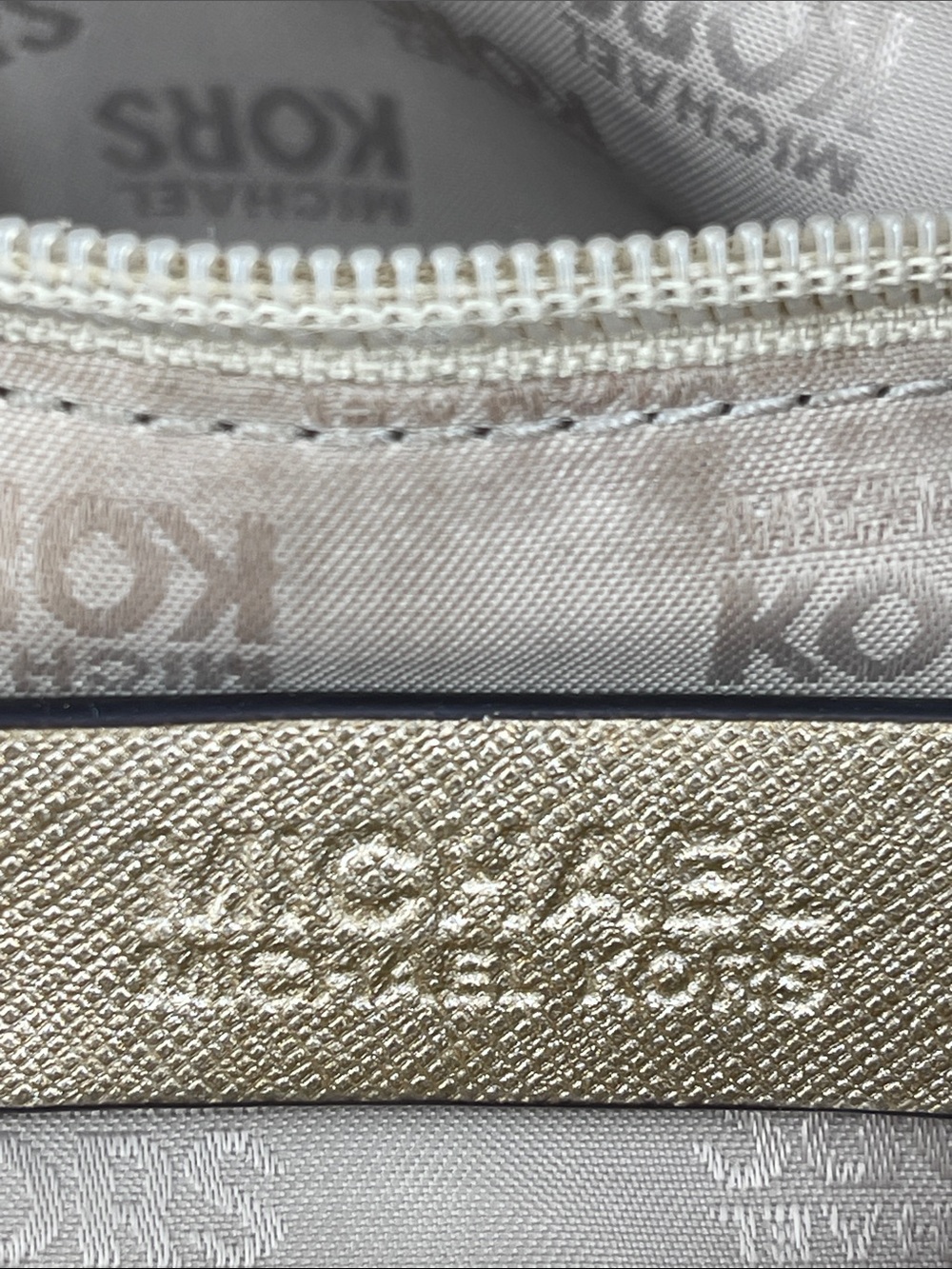 Michael Kors Metallic Gold Saffiano Crossbody Shoulder Bag - Picture 7 of 10